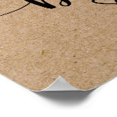 Poster Accueil simple de la Fête des mariées Faux Kraft (Coin)