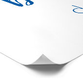 Poster Accueil simple | French Blue Heart Editable (Coin)