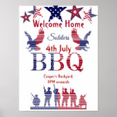 Poster Accueil Soldats 4 juillet BBQ Flying Eagles (Devant)