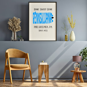 Poster Accueil Sweet Accueil Philadelphie PA Blue State M