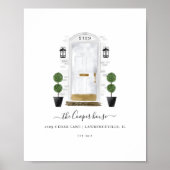 Poster Accueil Sweet Home Famille Porte d'aquarelle blanc (Devant)