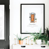 Poster Accueil Sweet Home Porte d'aquarelle moderne du mi