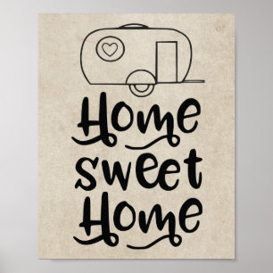 Poster Accueil Sweet Home Retro RV Camping Décor Camping