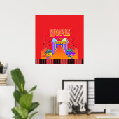 Poster Accueil Sweet Home Rouge (Bureau à domicile)
