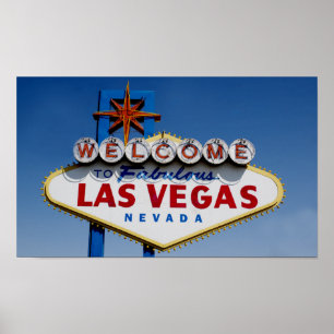 Poster Accueil vers Las Vegas fabuleux - signe célèbre