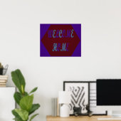 Poster Accueil vin rouge et bleu roi (Bureau à domicile)