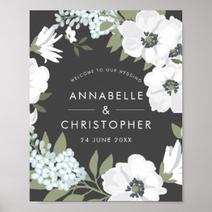 Poster Accueil vintage du Mariage Anemone