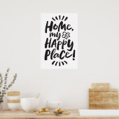 Poster ACCUEILLE mon Happy Place ! Abri en place- Lettres (Cuisine)