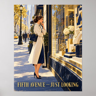 Poster Achats de fenêtres sur la Cinquième Avenue de Manh