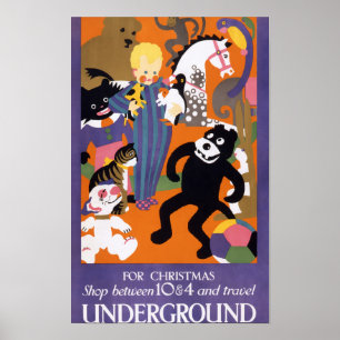 Poster Achats Vintage Métro de Londres