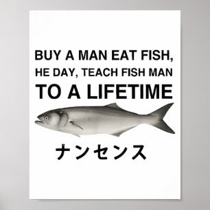 Poster Acheter un homme à manger du poisson il jour ensei