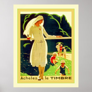 Poster Achetez Le Timbre ~ Vintage Guerre Mondiale 1