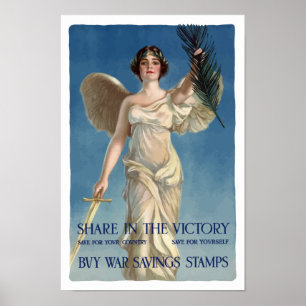 Poster Achetez les timbres de l'épargne de guerre -- WWI