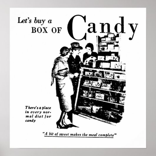 Poster Achetons une boîte de bonbons pour imprimer (Devant)