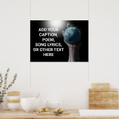 Poster Achtergrond Handliggend Wereldbol (Keuken)