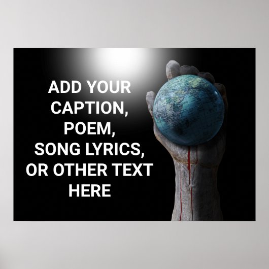 Poster Achtergrond Handliggend Wereldbol (Voorkant)