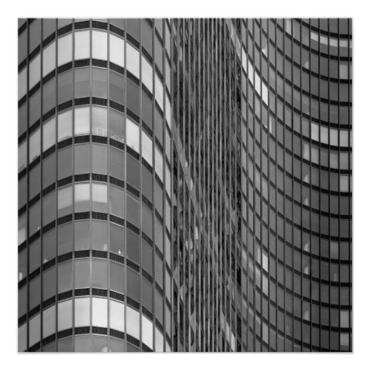 Poster Acier et mur de rideau de verre moderne (Devant)