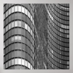 Poster Acier et mur de rideau de verre moderne