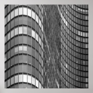 Poster Acier et mur de rideau de verre moderne
