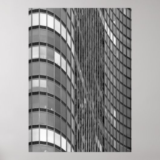 Poster Acier et mur de rideau de verre moderne (Devant)
