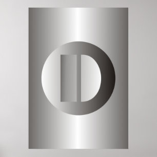 Poster Acier poli "D "