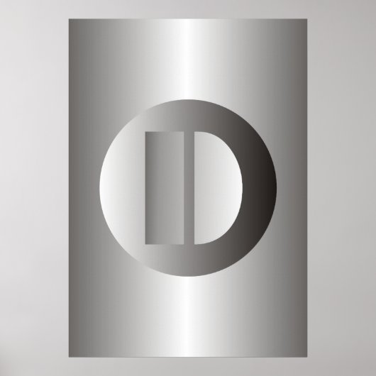 Poster Acier poli "D" (Devant)