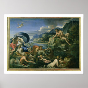 Poster Acis et Galetea se cachant du Polyphemus géant