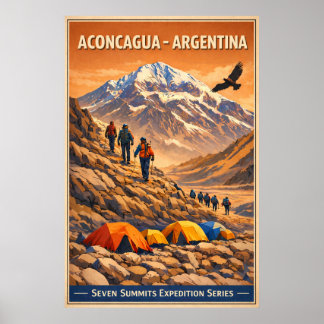 Poster Aconcagua Argentina - Vintage Travel