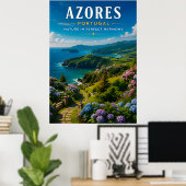 Poster 🌿 Açores Portugal Paradis Insulaire 🌊 (Bureau à domicile)