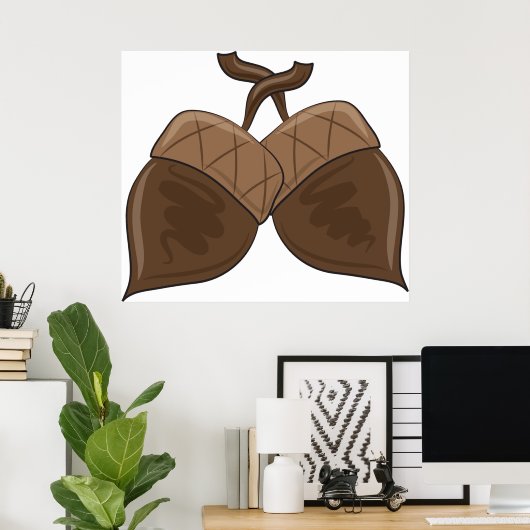 Poster Acorns Rustique Forêt d'automne Nature (Bureau à domicile)