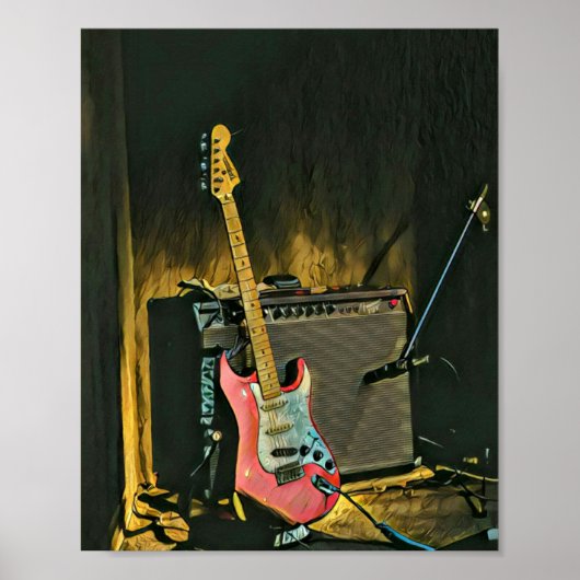 Poster Acoustic guitar player (Devant)