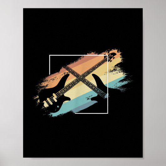 Poster Acoustic Guitar Retro Music Player (Devant)