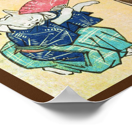 Poster Acrobat Cat, Hiroshige, Ukiyo-e (Coin)