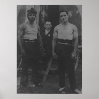 Poster acrobates de cirque vintage gay