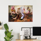 Poster acrobates du trapèze féminin au cirque (Bureau à domicile)