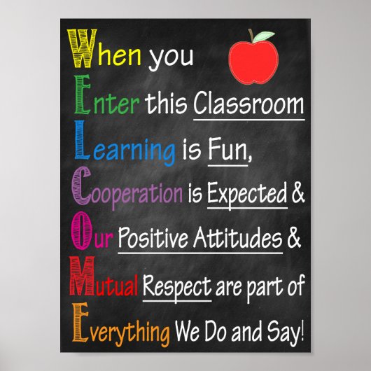 Poster Acronyme de bienvenue (Devant)