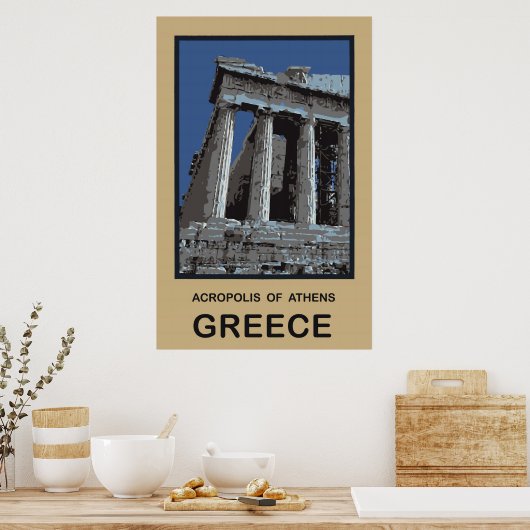 Poster Acropole d'Athènes Grèce (Cuisine)