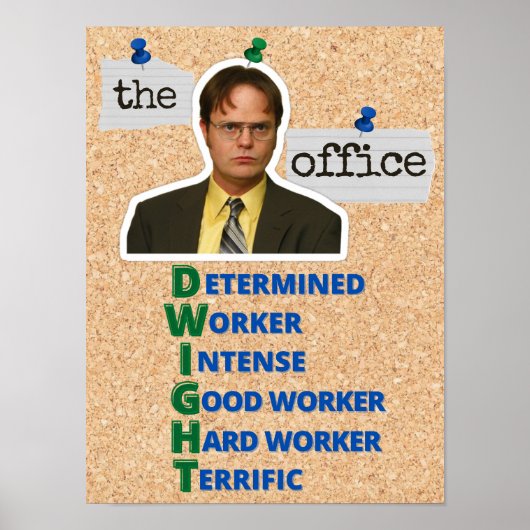 Poster Acrostique de Dwight (Devant)