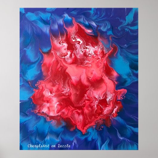 Poster Acrylic Paint Pour Lava Design CherylsArt (Devant)