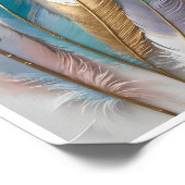 Poster acrylique de peinture de plumes de boho-chic sur s (Coin)