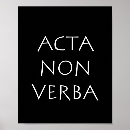 Poster Acta non verba (Devant)