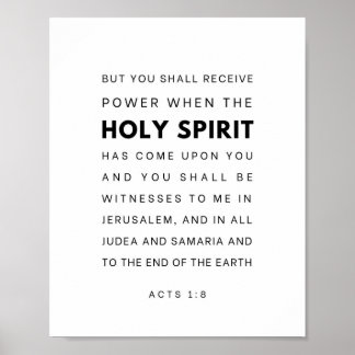 Poster Actes 1:8 verset biblique