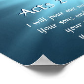 Poster Actes 2:17 Je répandrai Mon Esprit, Bible Verse (Coin)