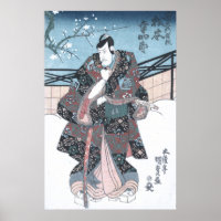 Acteur japonais Ukiyo-e Winter Kabuki par Kunisada