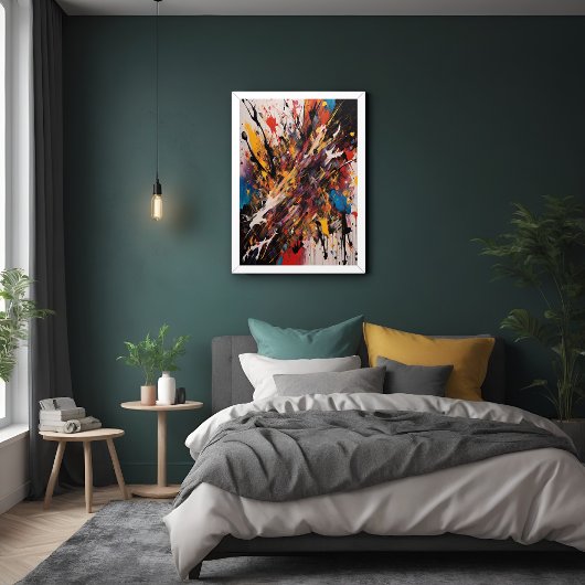 Poster Action Abstraite Dynamique Expressionniste Vibrant