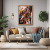 Poster Action Abstraite Dynamique Expressionniste Vibrant