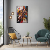 Poster Action Abstraite Dynamique Expressionniste Vibrant