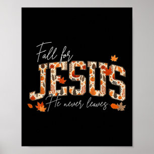 Poster Action de grâce chrétienne d'automne pour Jésus Il