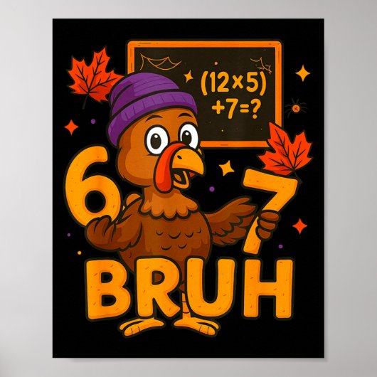 Poster Action de grâce drôle dinde 6 7 Thanksgiving 67 Ho (Devant)
