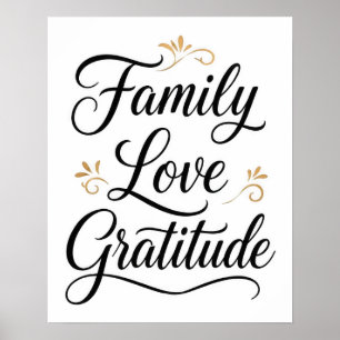 Poster Action de grâce Famille Gratitude